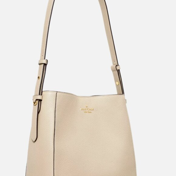 New Kate Spade Juliette Medium Bucket Pebble Leather Light Sand - Picture 4 of 4
